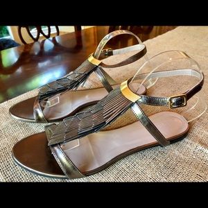 Chloé Metallic Fringe Sandals